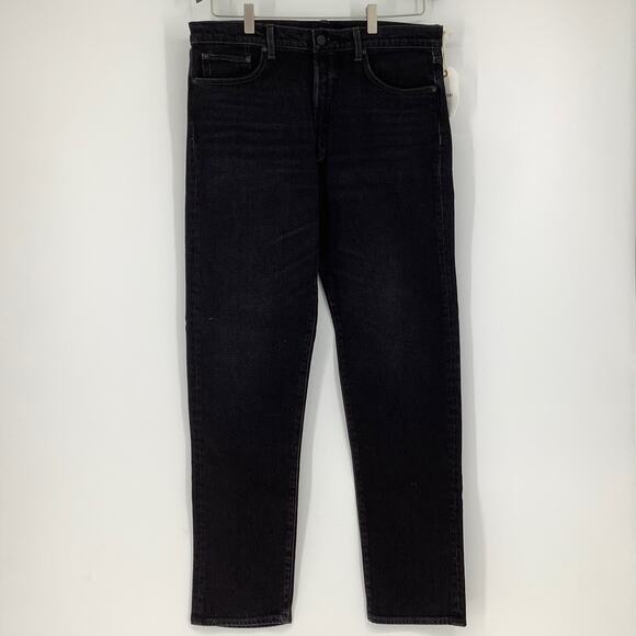 NEW! RE/DONE Size 34 60s Slim Pitch Black Upcycle Denim Jeans $285 msrp G13-12 - Picture 2 of 8